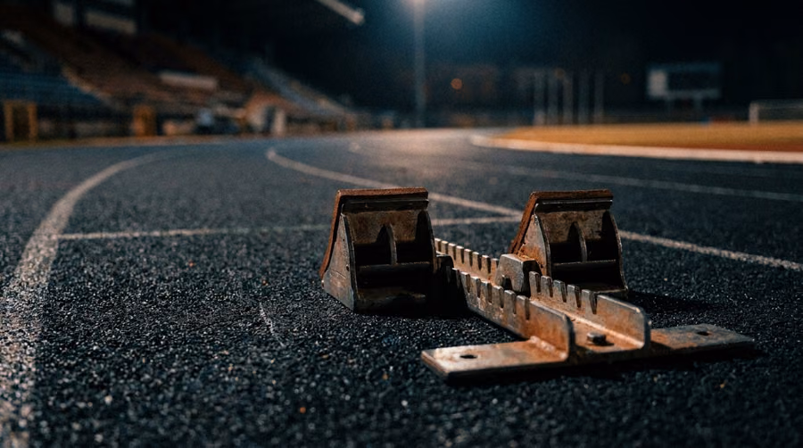 starting blocks on track